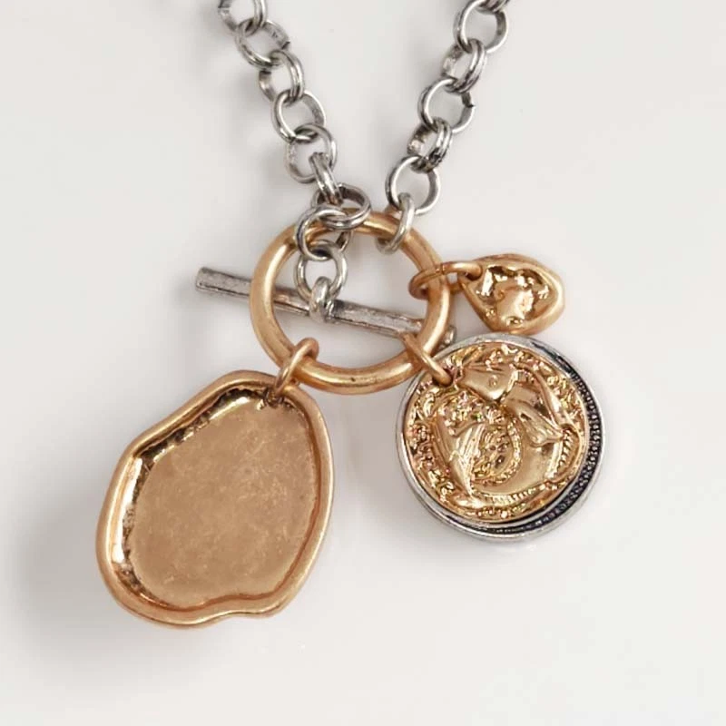 New Zara Charms Convertible Pendant Necklace Retro Women Party Vacation Jewelry - Image 3 of 4