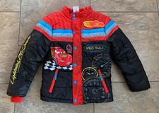 Disney Store Cars Lighting McQueen Puffer Jacket Coat Size 5/6 Boys