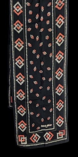 Franck Olivier Paris Vintage Black Scarf With Geometric Patterns