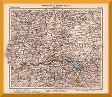 Großdeutsches Reich +Landkarte von 1944+ Elsass,Baden,Schwarzwald,Oberschwaben
