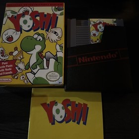 oval seal Yoshi complete in box nintendo nes mario game factory NM