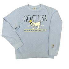 GOAT USA Size XS 20x24 Blue Crewneck Pullover Sweatshirt Men s