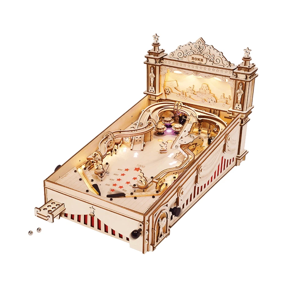 ROKR 3D Pinball Machine EG01 Wooden Puzzle DIY - Gift - Image 2 of 4