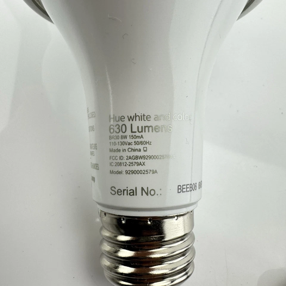 3 x Philips Hue White and Color Ambiance BR30 Bluetooth Smart LED Bulb 630 Lumen - Image 2 of 4