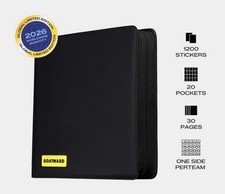 GOATWARD Premium Segregator kolekcjonerski 1200 kieszeni - do piłki nożnej Naklejka Gold Crumple