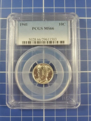 1941-P Mercury Silver Dime PCGS MS66 Free Shipping