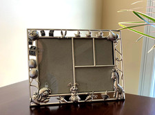 Silver Picture Frame for Childs Room featuring Duck, Giraffe, Bunny, Sheep, Ball
