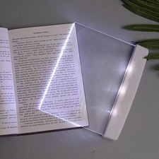Flat Book Lights for Reading at Night in Bed Clear LED Book Page Light Bookmark