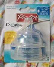 Playtex Nurser Drop-Ins System silicone slow flow 0-3 mo Naturalatch nipples 2pk