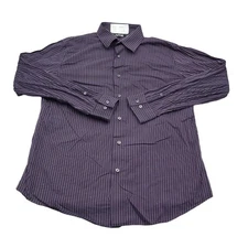 Apt. 9 Shirt Mens L Purple Striped Long Sleeve Button Up