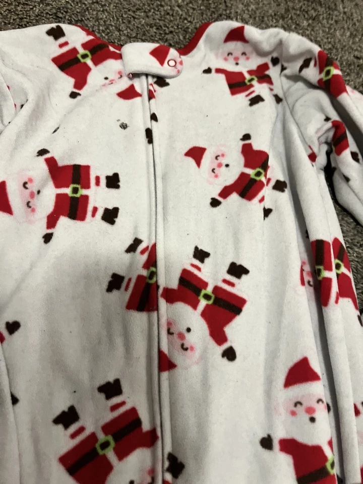 Праздничный Рождество ножки пижамы лот из 3 мальчика девочки унисекс Carter's размер 4T Санта  - Изображение 3 из 4
