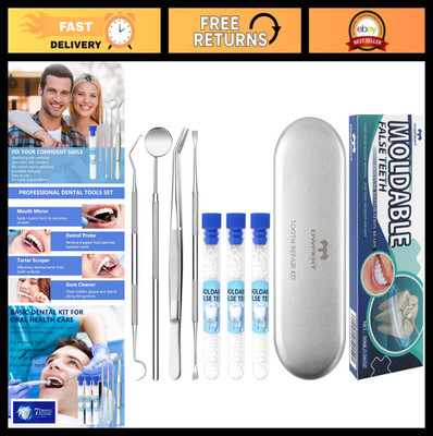 Moldable Tooth Repair Kit - Temporary & Permanent Filling for Missing Teeth, 4 T