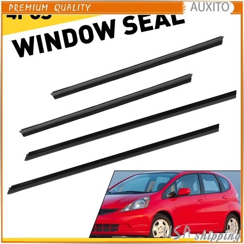 New 4PCS Door Belt Weather Strip Molding Seal For 2008 2009-2013 Honda Fit Jazz
