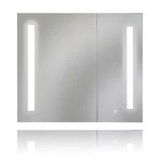 Anzzi BA-LMDFVCB007AL Ether 32" x 28" Lighted Frameless Double - Silver
