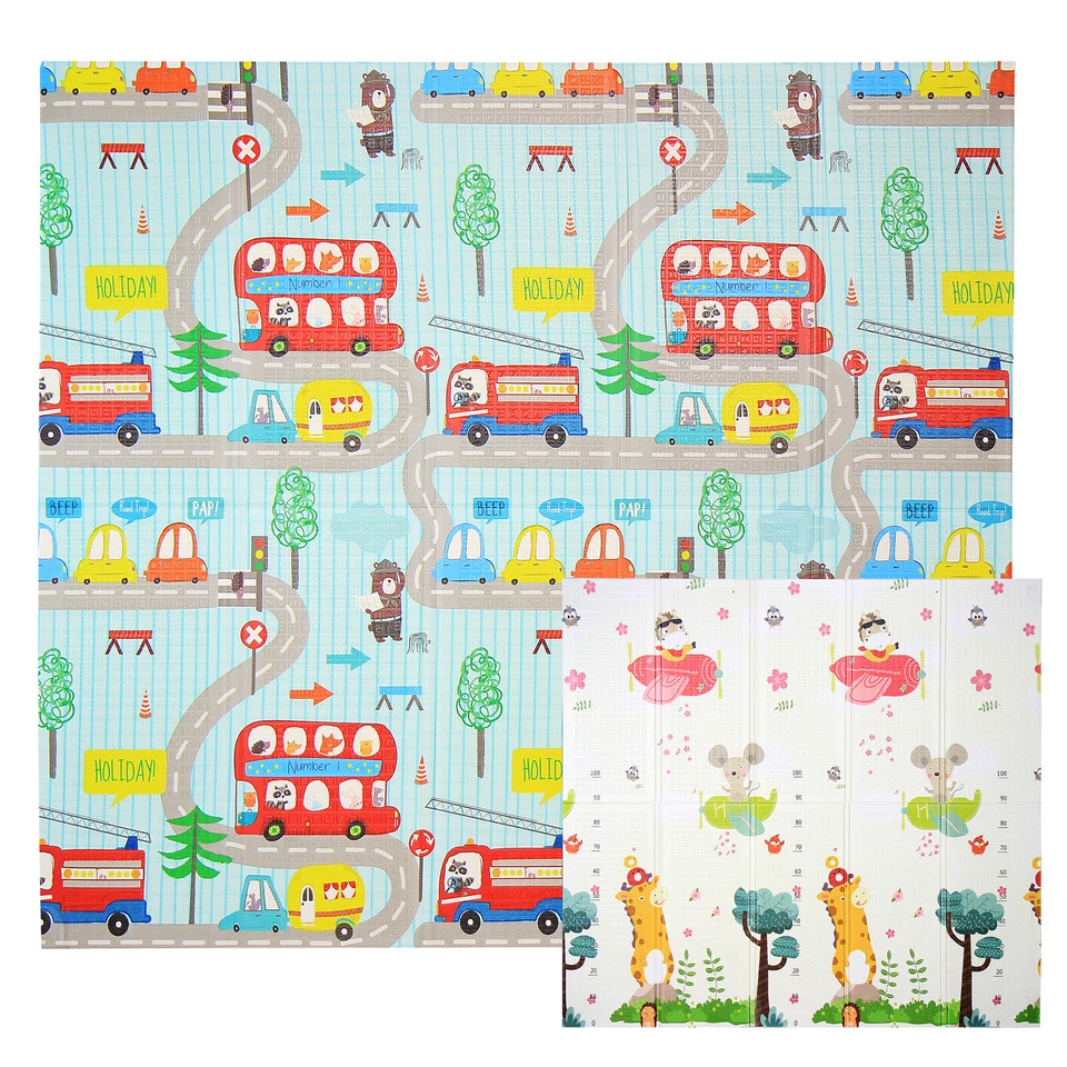 KIDDY DREAMS Krabbelmatte Spielmatte Baby Schadstofffrei Faltbar Spielunterlage Wasserdicht