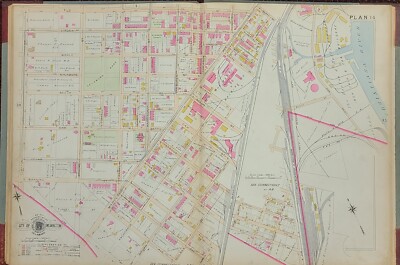 1901 WILMINGTON DELAWARE CLAYTON ST-CHRISTIANA RIVER & ELM ST-CITYLINE ATLAS MAP