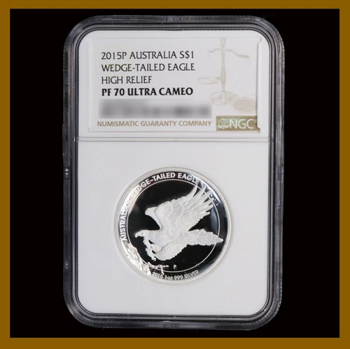 Australia Dollar 1 oz Silver Proof Coin, 2015 Tailed Eagle NGC PF 70 High R