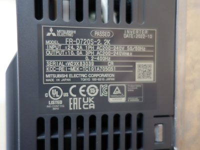 New UnUsed MITSUBISHI FR D720 S 2.2K INPUT 1 Phase 200V Inverter 
