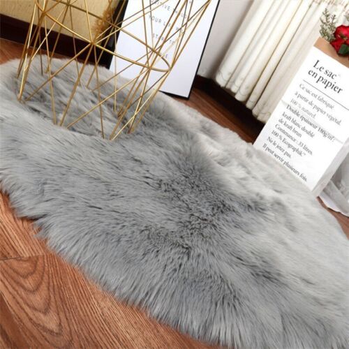 Fur Artificial Mat Sheepskin Hairy Carpet Living Room Bedroom Rugs Skin Fur Pla - Zdjęcie 1 z 8
