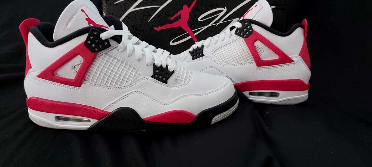 Nike Air Jordan 4 Retro Red Cement White Black Size 5.5Y GS