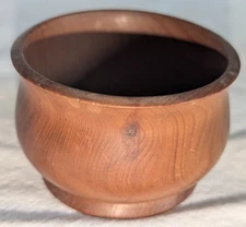 Antique Treen Turned Peaseware Salt Cellar Dip 2.25 in