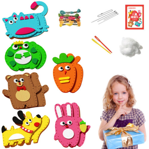 Kids Sewing Kit Animals Traditional Sewing Set Children's Designs Craft Toy