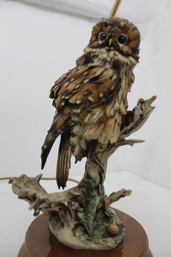 1985 Capodimonte Giuseppe Armani Owl Table Lamp 50cm - Picture 3 of 16