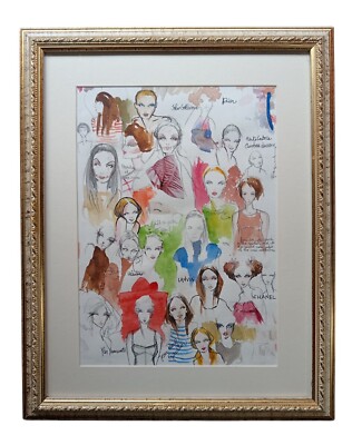 HH* Quadro Dipinto Moda Stilisti Chanel Gucci Prada Valentino Dior