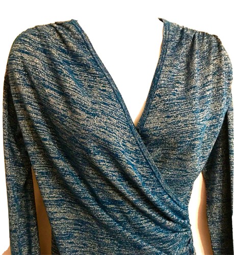 Blue Sparkle Sweater Dress Wrap 