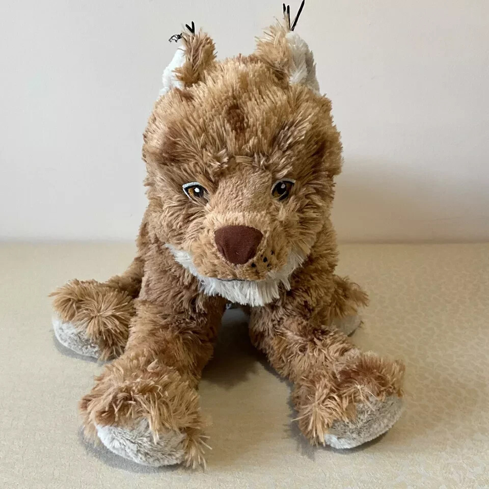 IKEA Fluffy Soft Cuddly Toy Plush Lynx Cat Brown 22” Spotted