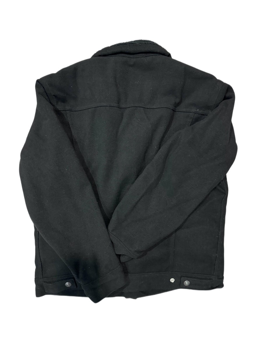 Levi's Men's Relaxed Fit Sherpa Trucker Jacket Black Canvas