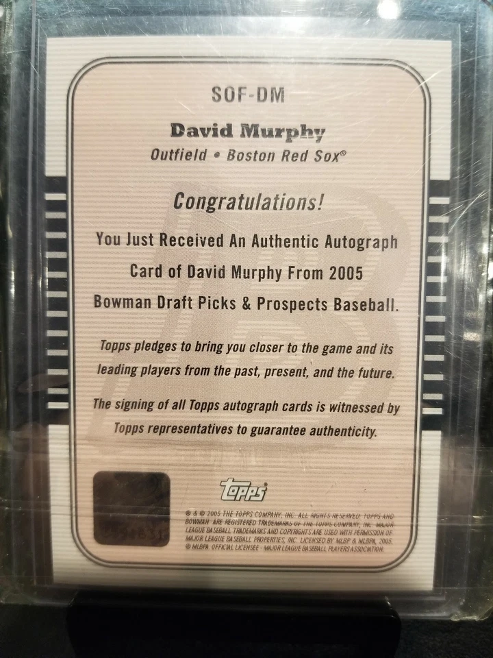 David Murphy Bowman 2005 draft firmas del futuro novato #sof-dm gema. Foto 4 de 4
