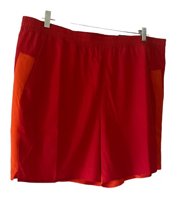 Tek Gear Men's 7-Inch Inseam Red and Orange Training Shorts Size 2XL NWT