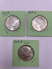 Set of Three (3) 1969-D Kennedy Half Dollar 50C Coin - Uncertified