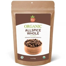 USDA Organic Allspice Berries - Whole Pimenta Dioica, Kosher, Gluten-Free