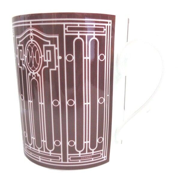 HERMES Mug Cup H Deco Tableware Red Rouge White Coffee Cafe HERMES Mug Cup H Deco Tableware Red Rouge White Coffee Cafe