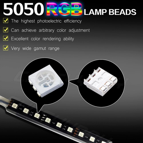 For BMW 1 Series F20 - 4X Neon LED Car Interior Strip Lights Atmosphere 12V NEW - Picture 8 of 10