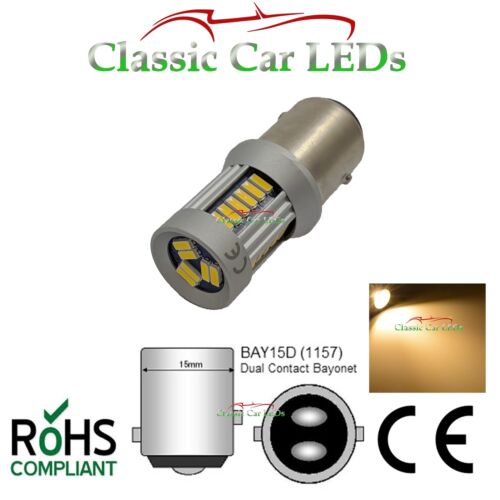 1x 6V BAY15D POSITIVE EARTH WARM WHITE LED 384 STOP/TAIL MOTORCYCLE MOTORBIKE  - Afbeelding 1 van 2