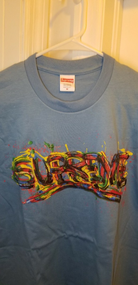 Supreme SS20 Paint Logo Tee Light Slate | eBay