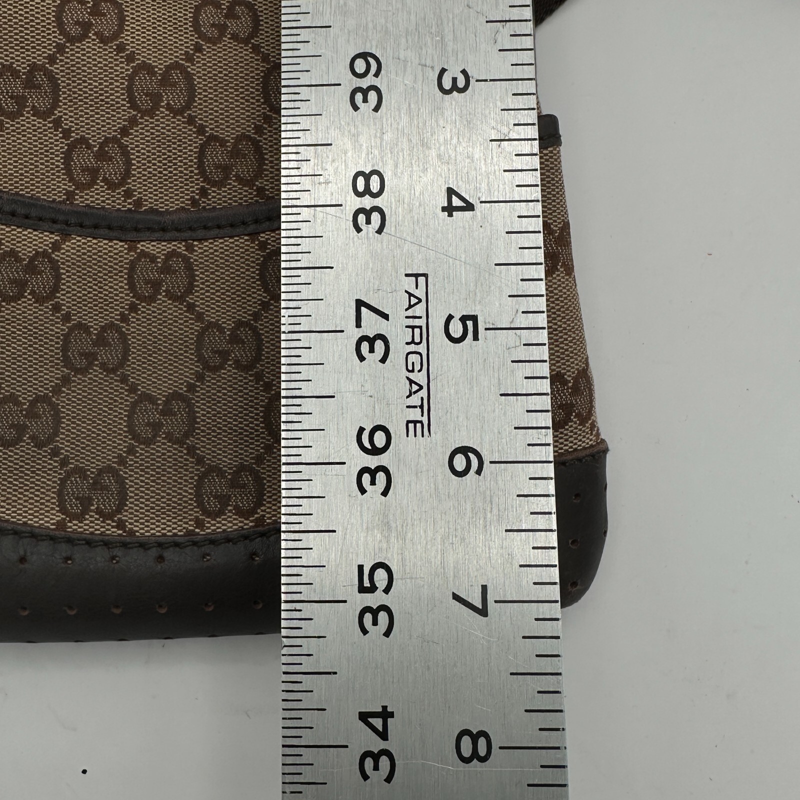 Gucci GG Monogram Crossbody Bag Women Brown Canvas Leather Purse HEAVY USE thumbnail 14