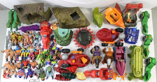 Lot of Vintage 1980s MOTU He-Man Figures and Vehicles For Parts or Repair