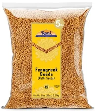 Rani Fenugreek (Methi) Seeds Whole, 80oz (5lbs) 2.27kg, Bulk