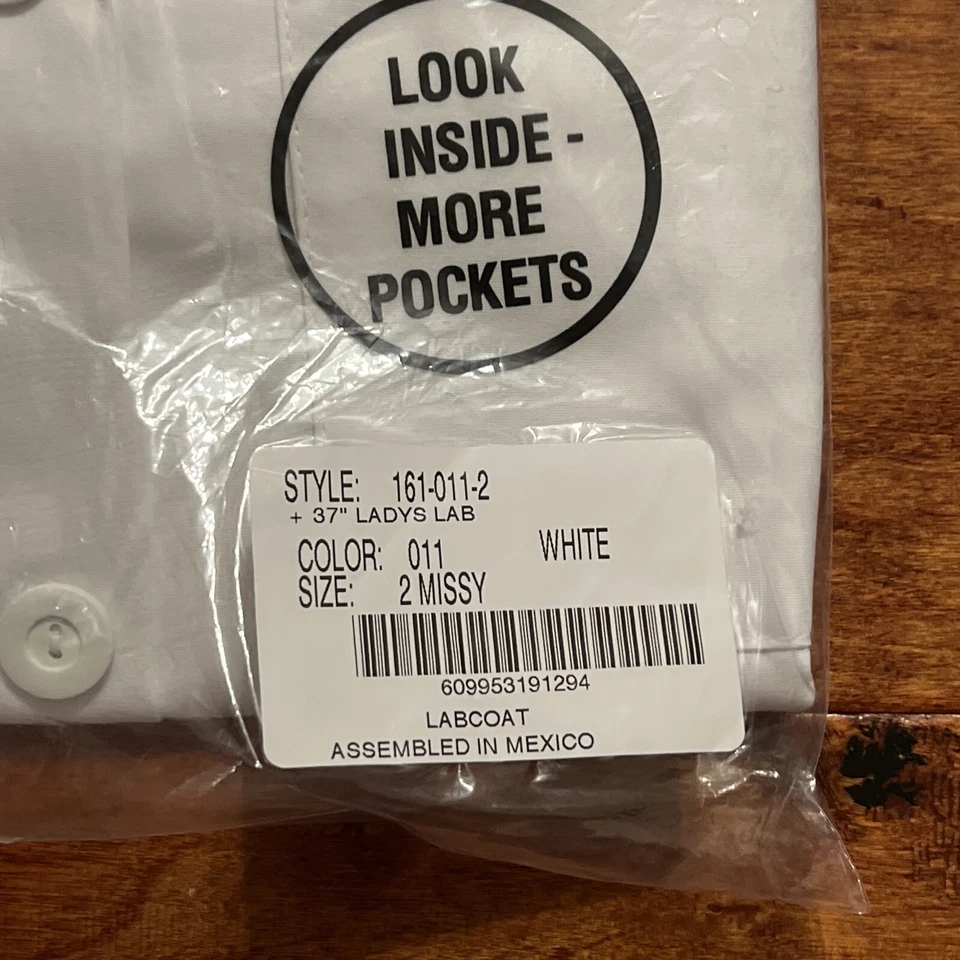 Women's Lab Coat White Short Size 2 Missy by Meta 37 in New Style 161-011-2 - Image 2 of 4