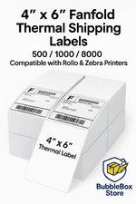 4"x6" Fanfold Direct Thermal Labels Rollo Zebra Compatible 500 1000 4000 8000