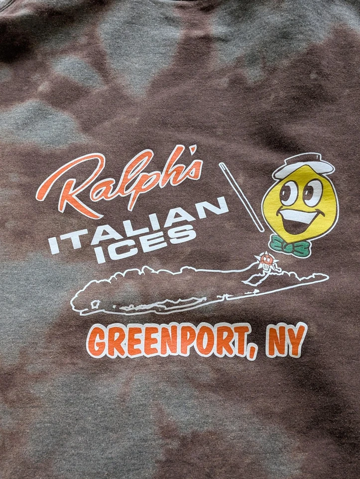 Ralph's Italian Ices Hoodie Mens Large Pullover Greenport NY Bleach Dyed - Image 4 of 4