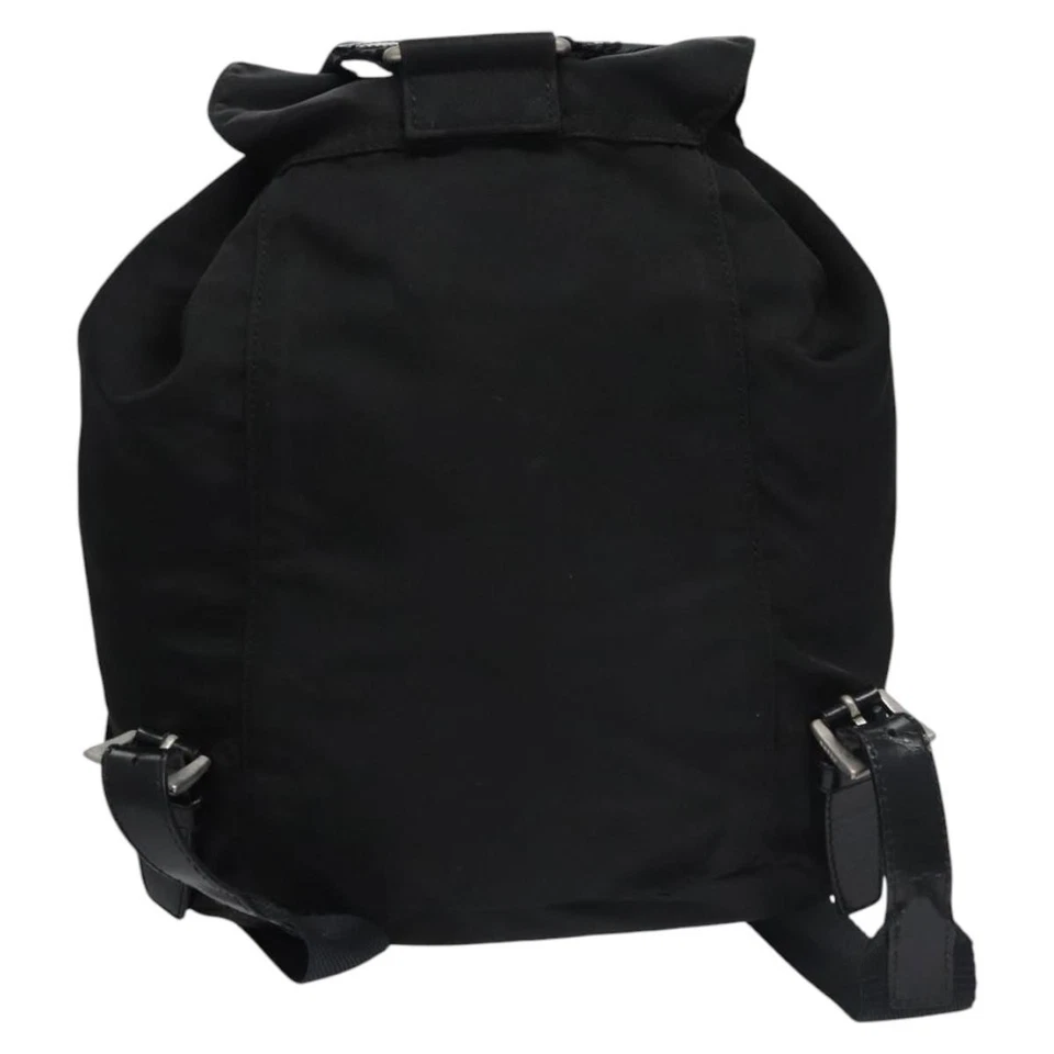 Mochila PRADA Nylon Negra Plata Auténtica bs23360 Foto 2 de 4
