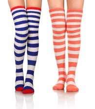 Women Fuzzy Socks 3 Pairs Knee High Fluffy Soft Warm Stocking Cozy Slipper Pl...