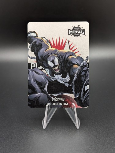 Venom [Platinum] #16 card from Marvel 2022 Metal Universe Spider-Man Planet Metal