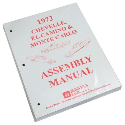 Factory Assembly Manual Repair Restore Book 1972 Chevrolet Chevelle El Camino