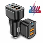 12-24V 1*USB-C+2*USB ABS PD Type-C Car Charger Adapter Overload Protection